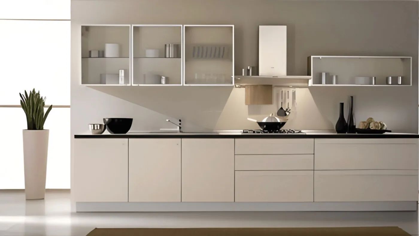 White handleless kitchen by Al Jassim